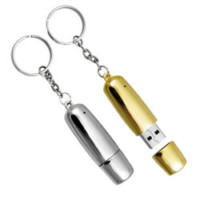 silver and gold usb with keyring