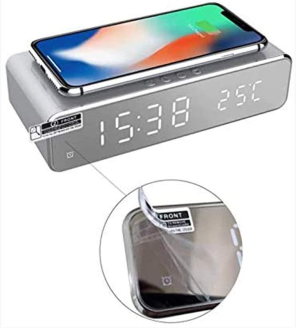 clock wireless charger with screen protector